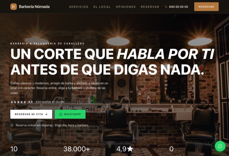 demo web barbería y peluquería