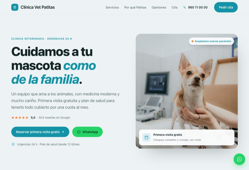 demo web clínica veterinaria